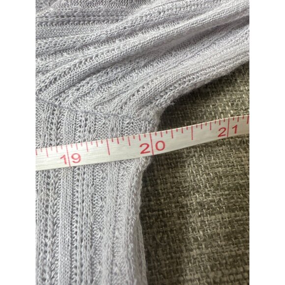 Maurices Womens Ribbed Puff Short Sleeve Light Gray Top Blouse Size Large - Picture 6 of 7